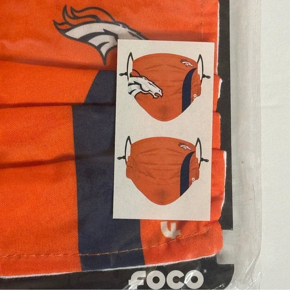 FOCO NFL Denver Broncos Adjustable Mask 2 pack